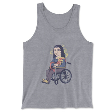 Monalisa Smoking Men/Unisex Tank in Athletic Heather color